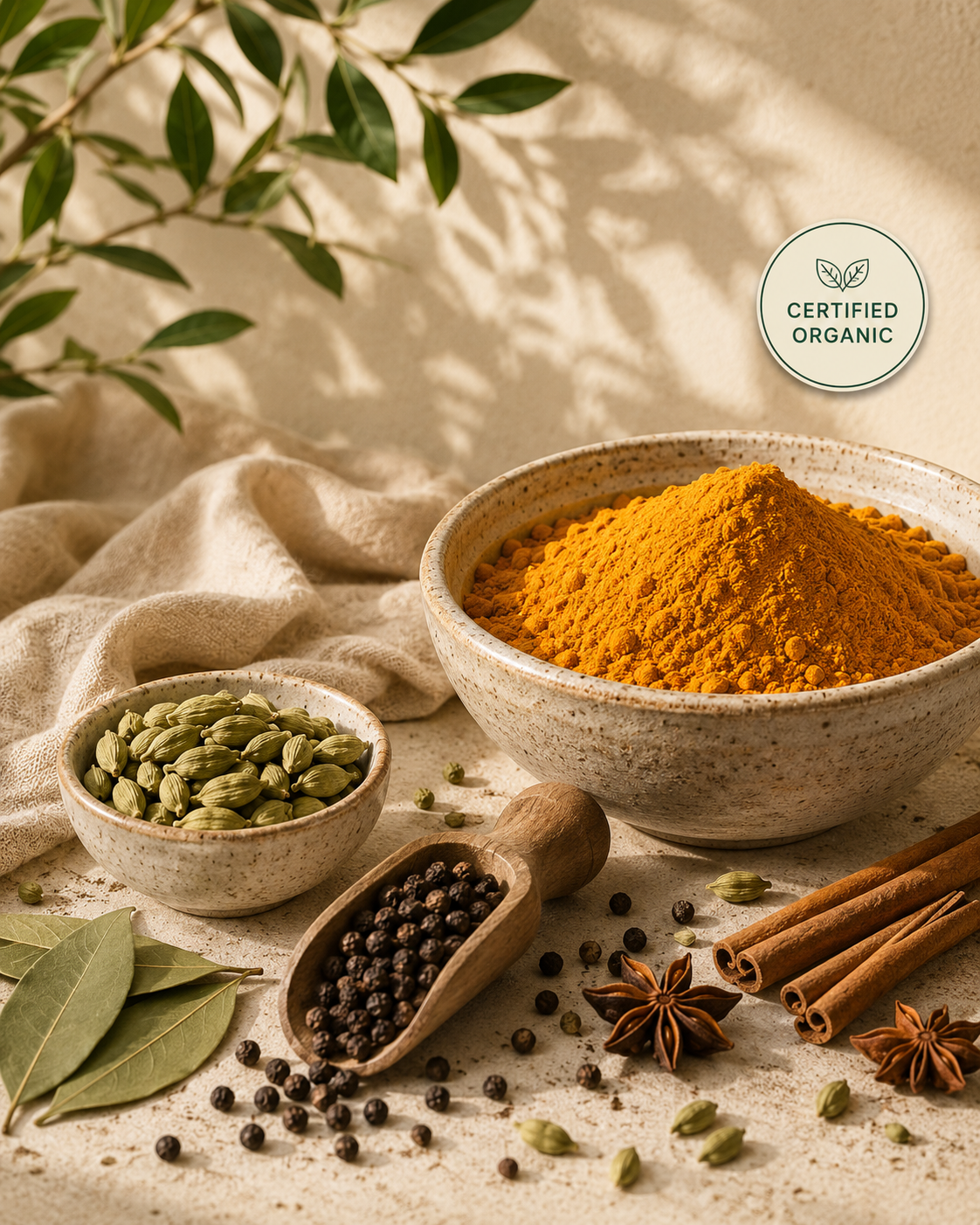 Premium organic spices and herbs